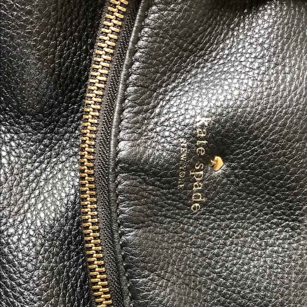 kate spade Black Leather Satchel with Gold Hardware